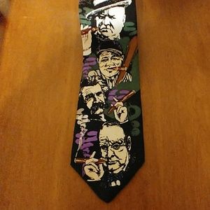 Rare Old Hollywood Characters Cigar Silk Tie